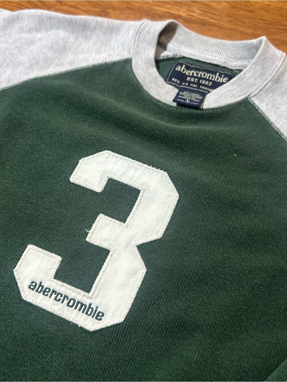Vintage Abercrombie & Fitch Long Sleeve Shirt Jersey Style Kids Size L Muscle